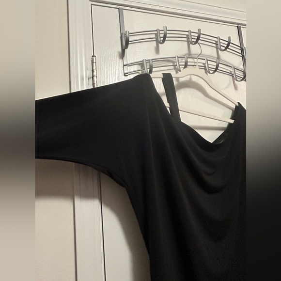 New York & Co Cold off Shoulder micro mini Dress women’s XS oversized top black - Picture 5 of 14